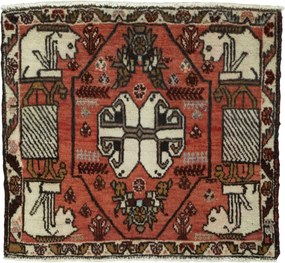 Shiraz Tappeto persiano 60 x 60 Rosso (Iran) Annodato A Mano