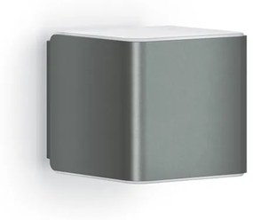 Applique LED moderno da esterno L 840 doppia luce grigio IP44, con sensore crepuscolare luce bianco caldo dimmerabile 305 lumen, STEINEL