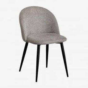 Confezione da 2 sedie da pranzo Kana Nero & Tessuto Marrone Sabbia - Sklum