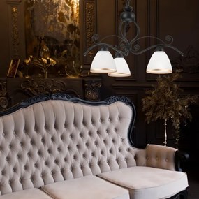 Lampadario a sospensione con catena RETRO II 3xE27/60W/230V nero