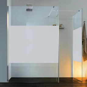 Box doccia walk-in Wens, vetro serigrafato 6 mm, H 200 cm, profilo cromo