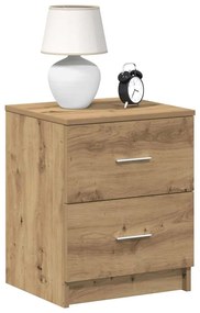 Comodino Con 2 Cassetti Rovere Artigianale 40x36x50 Cm /