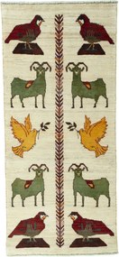 Gabbeh Tappeto 80x170 Beige (Iran) Annodato A Mano