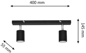 LED Luce Spot a LED TUNE 2xGU10/4,8W/230V nero
