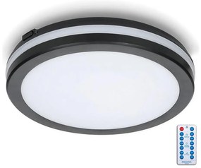 Plafoniera LED bagno con sensore LED/24W/230V pr. 30 cm nera + telecomando