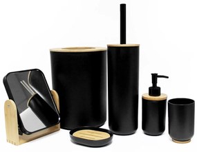 Dispenser per sapone nero in plastica 91 ml Smart – douceur d'intérieur