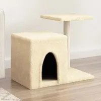 Albero per Gatti con Tiragraffi in Sisal Crema 50,5 cm