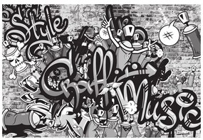 Carta da parati – Graffiti street art grigio