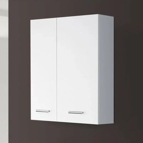 Pensile bagno sospeso 60 cm bianco con ante e ripiano interno Desya