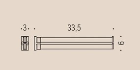 Colombo Design Look b1612 Porta Asciugamani doppio a snodo Bianco Opaco