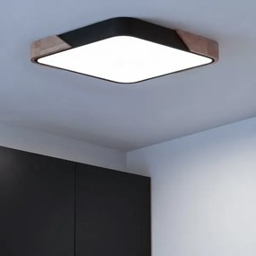 Brilagi - Plafoniera LED dimmerabile PILANA LED/48W/230V rovere/nero 56x56 cm + telecomando