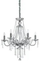 Lampadario Classico Amadeus Metallo-Cristallo Trasparente 6 Luci E14