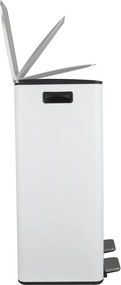 Cestino per la spazzatura bianco opaco in acciaio per raccolta differenziata/con pedale 2x30 l Aliya – Spirella