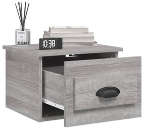 Comodini a parete 2 pz grigio sonoma 41,5x36x28 cm