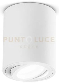 Gfa351- - faretto h. 9,6cm tondo bianco orientabile in alluminio 1 ...