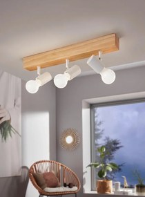 Faretto decorativo senza fonte luminosa TOWNSHEND in legno marrone E27 60W EGLO 3 luci