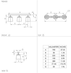 Plafoniera Industrial Pappagallo 3 Luci Legno Marrone E Nero