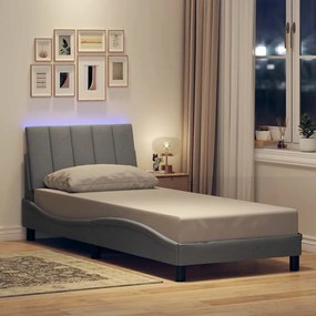 Giroletto Senza Materasso Grigio Chiaro 90x200 Cm Tessuto /