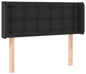 Testiera ad orecchio nera 93x16x78/88 cm in similpelle