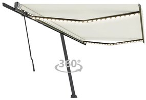Tenda Da Sole Retrattile Manuale Led 500x350 Cm Crema /