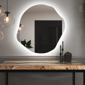 Specchio organico LED con illuminazione A35 45x46