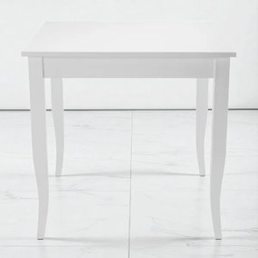 Tavolo fisso in legno con gamba a sciabola RISTORANTE 80x80 Bianco Frassino