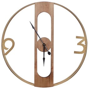 Orologio da parete legno chiaro ø 50 cm MULHOUSE Beliani