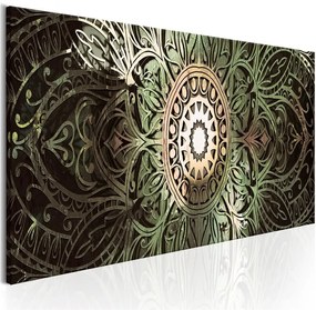 Quadro Emerald Mandala  Colore Beige, Dimensioni e Misure 150x50