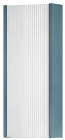 Pensile bagno Niwa laccato opaco blu pacifico con vetro bianco, 1 anta apertura da sinistra P 17 x L 30 x H 78.5 cm