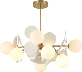 Brilagi - Lampadario a stelo BALMO 8xG9/9W/230V Ø 60 cm oro/bianco