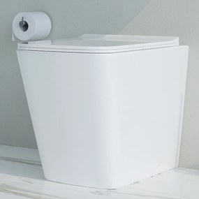 Vaso WC filo muro in ceramica completo di sedile softclose - CUBE