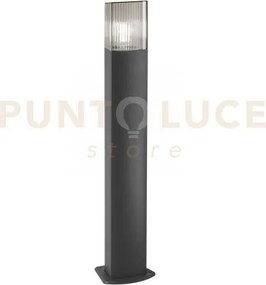 Paletto dark antracite e fume' 1 luce attacco e27 ip54 15,4x13,3x75cm
