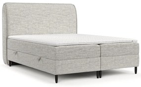 Letto boxspring grigio chiaro con contenitore 200x200 cm Melba - Maison de Rêve