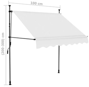 Tenda da Sole Retrattile Manuale con LED 100 cm Crema