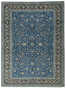 Kashan Tappeto 290 x 380 Blu (Iran) Annodato A Mano