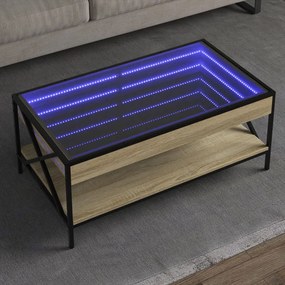 Tavolino Da Salotto Con Led Infinity Rovere Sonoma 90x50x38 Cm /