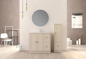 Mobile sottolavabo e lavabo HAMPTON per vasca centrale cotone, bianco lucido, bronzo in mdf L 90 x H 86 x P 46 cm