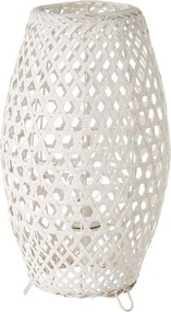 Lampada da tavolo bianca con paralume in bambù (altezza 36 cm) - Casa Selección