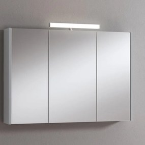 Pensile con luce Akira L 100 x P 15.5 x H 70 cm laccato lucido grigio chiaro