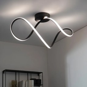 Plafoniera LED moderno Irena, nero 29x30 cm dimmerabile, 2280 lumen INSPIRE