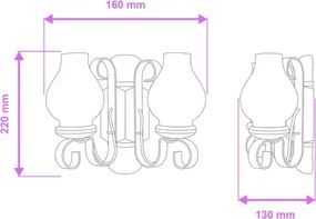 Brilagi - Applique RUSTIC 2xE14/40W/230V faggio/noce