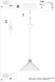 Sollux SL.1186 - Lampadario a sospensione con filo EDA 1xE27/15W/230V nero