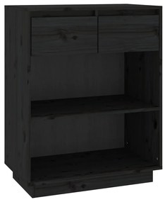 Mobile Consolle Nero 60x34x75 cm in Legno Massello di Pino