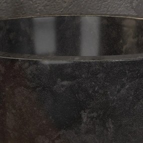 Kamalu - lavabo bango ciotola in marmo nero 40cm  litos-ln40