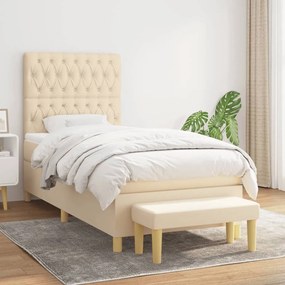 Giroletto A Molle Con Materasso Crema 100x200 Cm İn Tessuto /