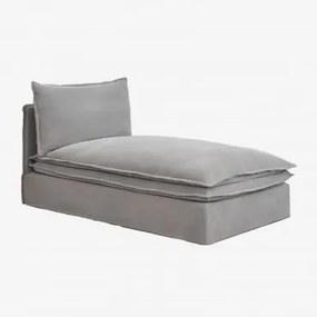 Modulo Chaise Longue Per Divano Componibile In Lino E Cotone Grace Tessuto Grigio Scuro - Sklum