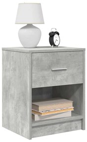 Comodino Con Cassetto Grigio Cemento 40x34x50 Cm /