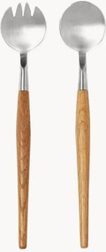Set 2 posate da insalata in legno di quercia Retro