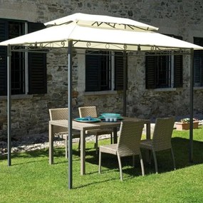 Gazebo Garden in ferro struttura grigio antracite, copertura ecru L 300 x P 200 x H 248 cm