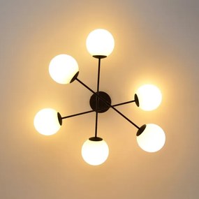 Lampadario a plafone MOON 6xE27/15W/230V nero